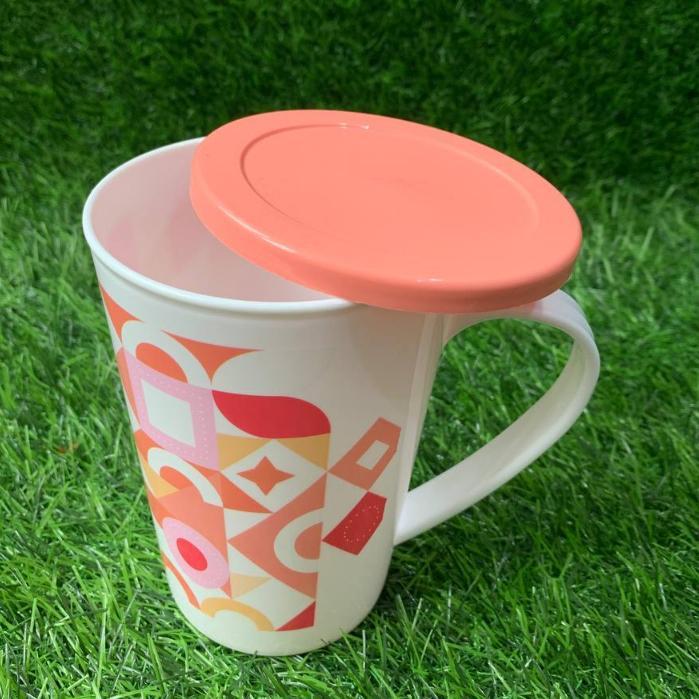 Cangkir Mug Gelas Minum Tutup Plastik Anti Tumpah Bygy Plastik Ungu Pink