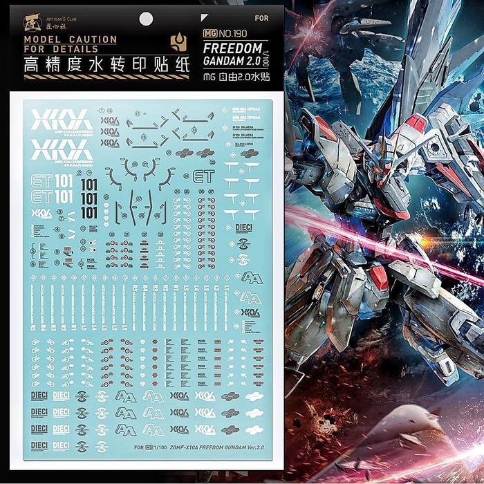BRG BARU MG FREEDOM GUNDAM 2.0 WATER DECAL ARTISANS CLUB DECAL
