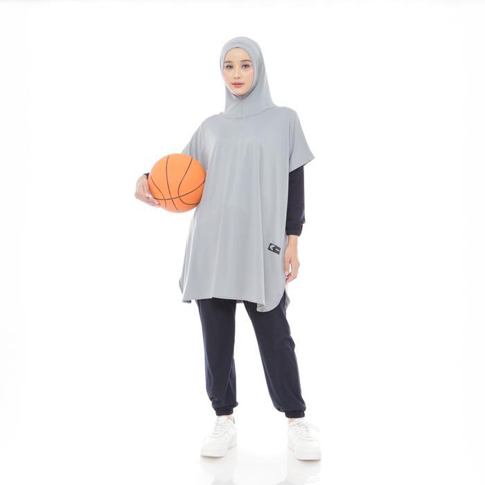 TERMURAH KANZATA Outer Hijab Sport Kerudung OlahLari Syari Menutup Dada Sporty Hitam Panjang Muslim