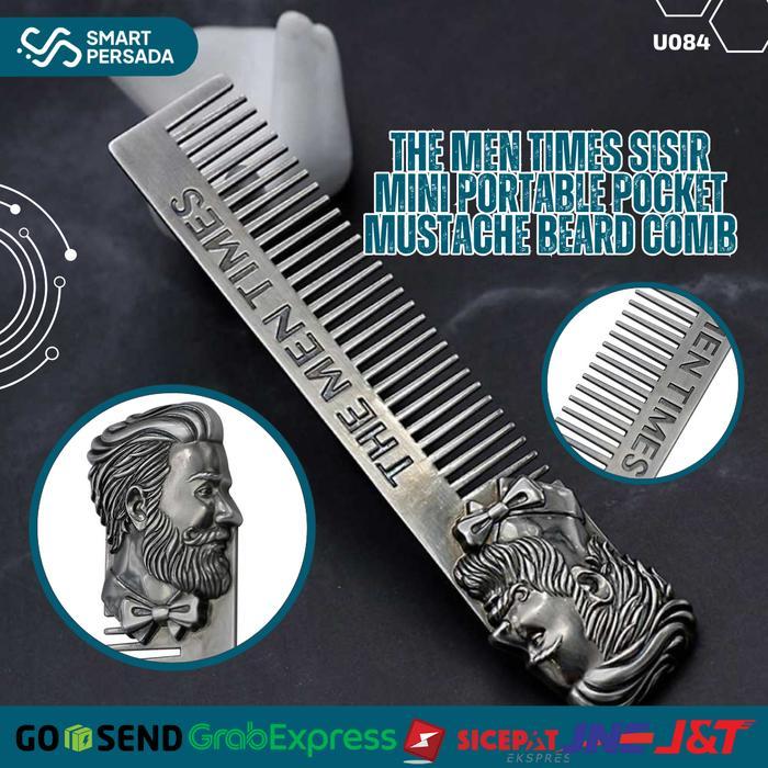 Sisir Pria Saku Cowok Style Stainless Steel Unik Premium Mini Portable