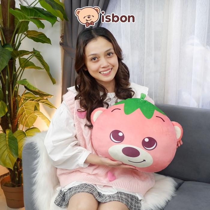 ISTANA BONEKA Bantal Kepala Beruang BERRY BEAR Karakter Buah Balmut Untuk Traveling Bahan Halus Non