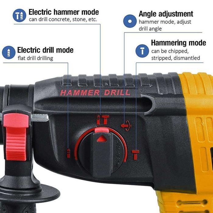 Reaim Mesin Bor Palu Tanpa Sikat Tanpa Kabel 3 Mode Bor Impact Alat Listrik Portabel Isi Ulang bor