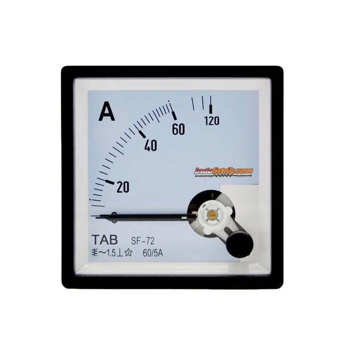 Ampere Meter Analog Ac 60 / 5 A Via Ct 72 X 72 Tab