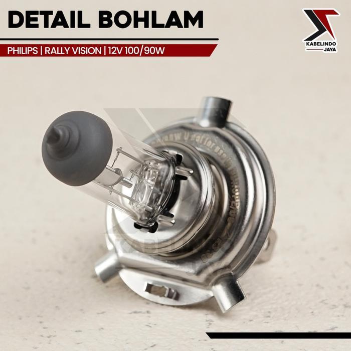 "New" Bohlam Philips Lampu Headlamp Mobil H4 100/90 W 12v Ori