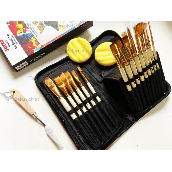 Set Alat Lukis Kuas Lukis Cat Air Minyak Acrylic Joyko BRS-12