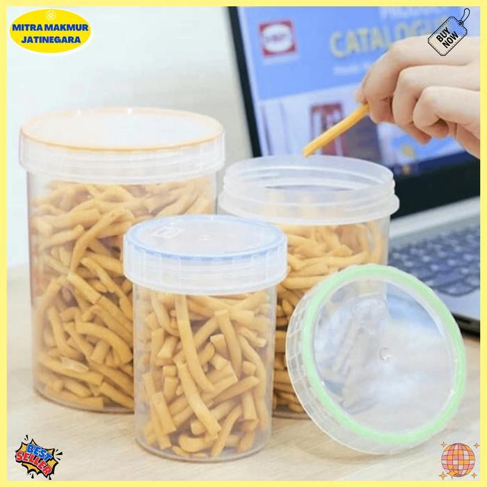 Shinpo Toples Plastik Sip 352 Kedap Udara 1330 2030 ml Tabung Kue Kering Silinder Food Grade Aman