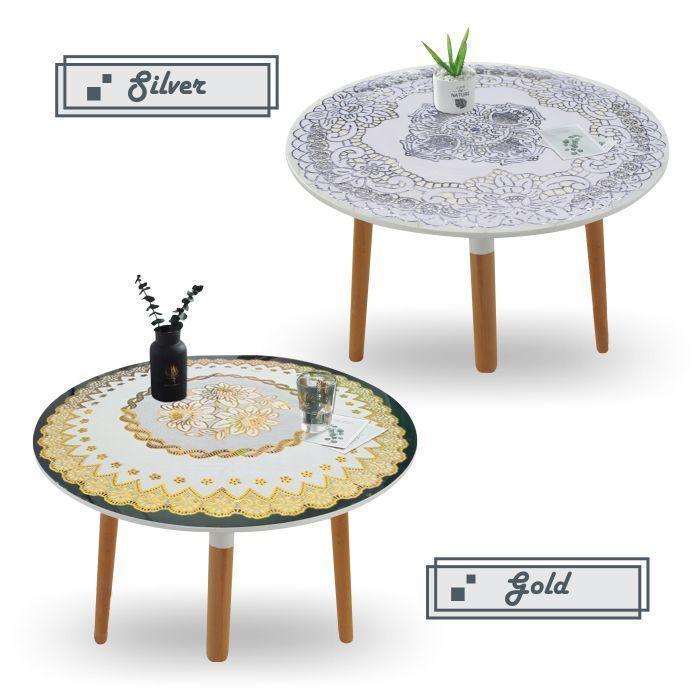 [COD] Loyal Bosque Taplak Meja Tamu Bulat Gold dan Silver Anti Air 50CM Round / Taplak Meja Bordir