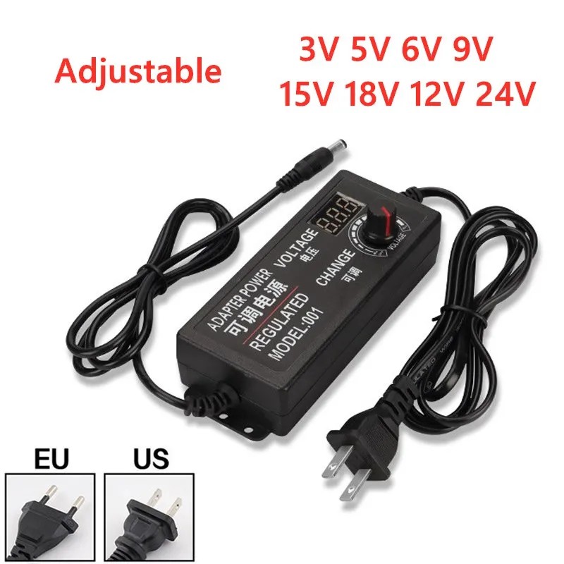 BELI SEKARANG 220V To 5V 9V 12V 24V Power Adapter 1A 2A 3A 5A Universal AC DC Adjustable Power Adapt