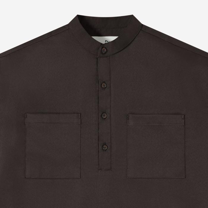 Duha Gamis Pria Medium Lengan Panjang - Saif - Dark Brown