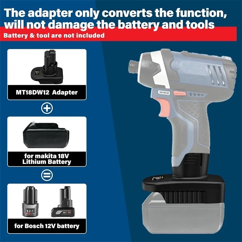 Battery Converter Adapter For Makita/Milwaukee/Dewalt/Bosch 18V 20V Battery Convert To for Bosch 12V