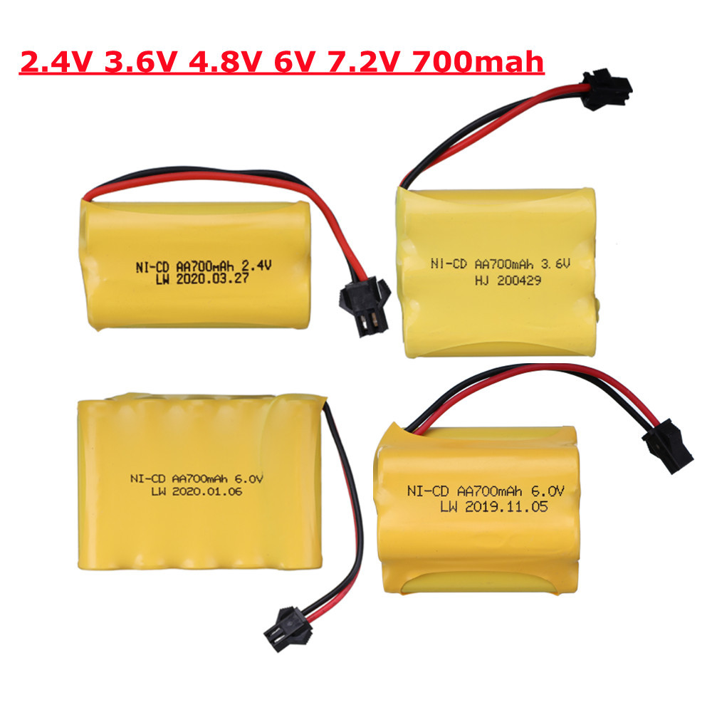 700mah 2.4V/3.6V/4.8V/6V/7.2V Ni-CD AA 700mah Rechargeable Battery Pack For Remote Control Toys Elec