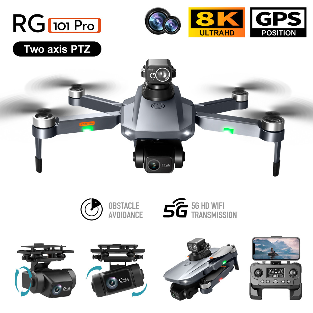 RG101 Pro Drone 2-axis Gimbal 360° Obstacle Avoidance HD Dual Camera Aerial Photography Brushless GP