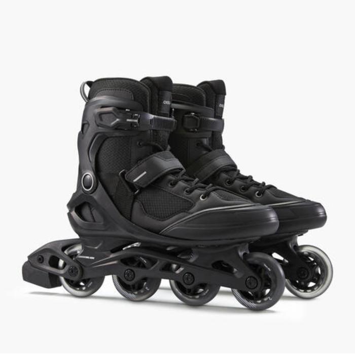 Sepatu Roda Fit 100 Pria Dewasa Inline Skates Original Oxelo Hitam