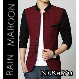 TERLARIS Blazer RAIN-MAROON - Jas Semi Formal Pria Slimfit Korea Pesta casual santai gaul