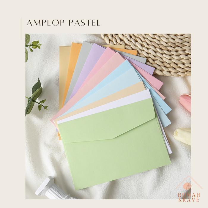 RUMAH KRAVE - Amplop Pastel Polos Warna-Warni