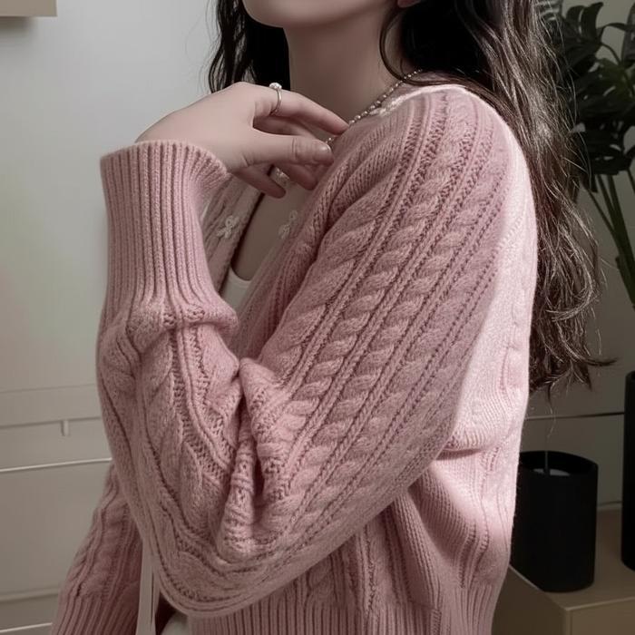 Gs - Cardigan Pita Cewe Lucu Cute Outer Tanpa Kancing Bahan Rajut Tebal Cardi Korea Ootd