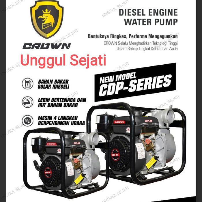 Crown CDP80 CDWP80. 3 inch. pompa air alkon diesel. Bahan bakar solar