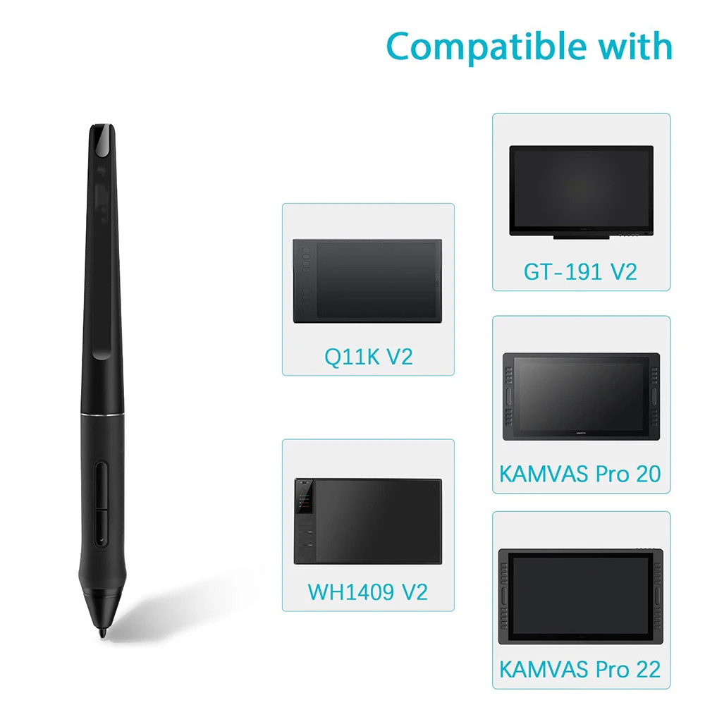 For Huion Pw500 8192 Kamvas Pro 22 Inspiroy Q11K V2 Q620M Gt-221 Gt2201 Battery-Free Stylus Graphic