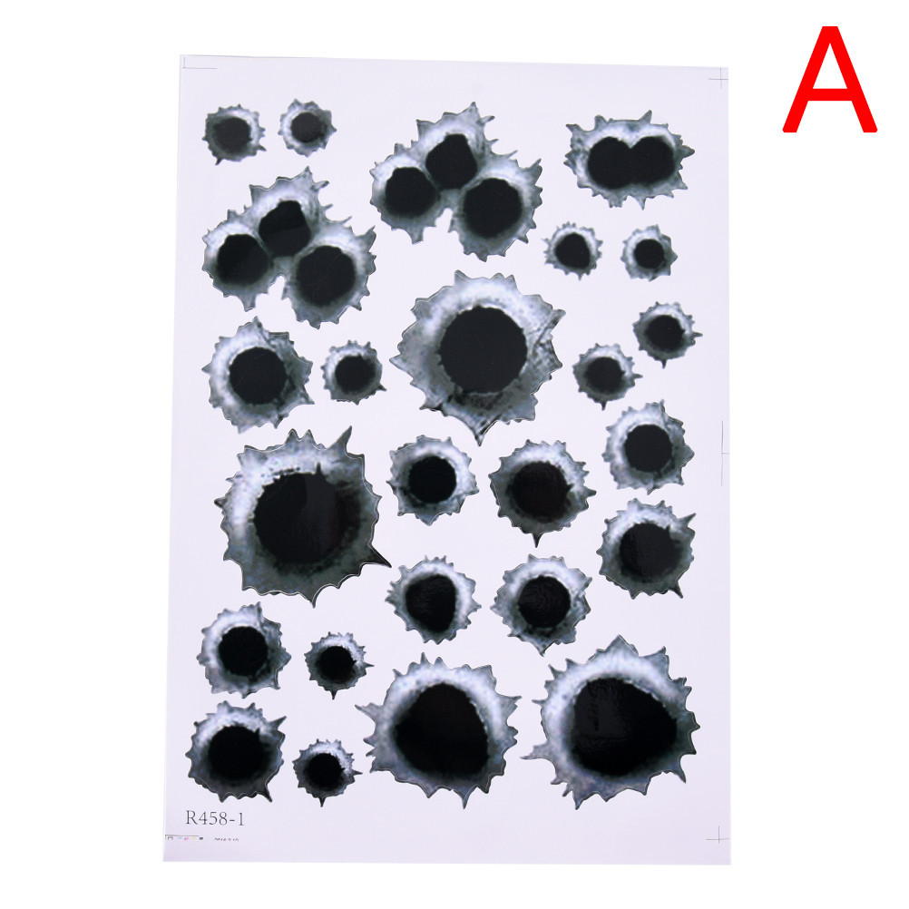 New Creative Car Styling 3D Fake Bullet Hole Gun Shots Funny Car Stickers Decals