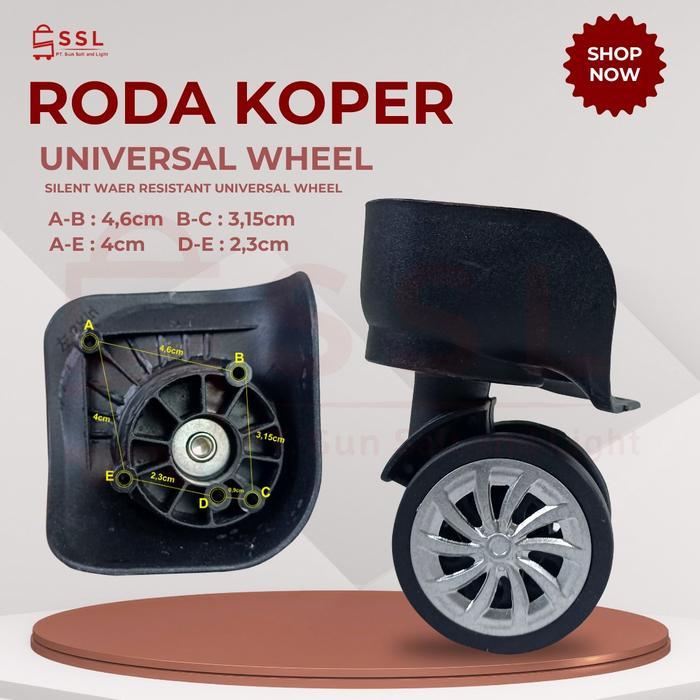 DISKON Roda Koper 1 Set / Roda Koper Fiber / 4 pcs roda koper / Roda Koper double whell kanan kiri