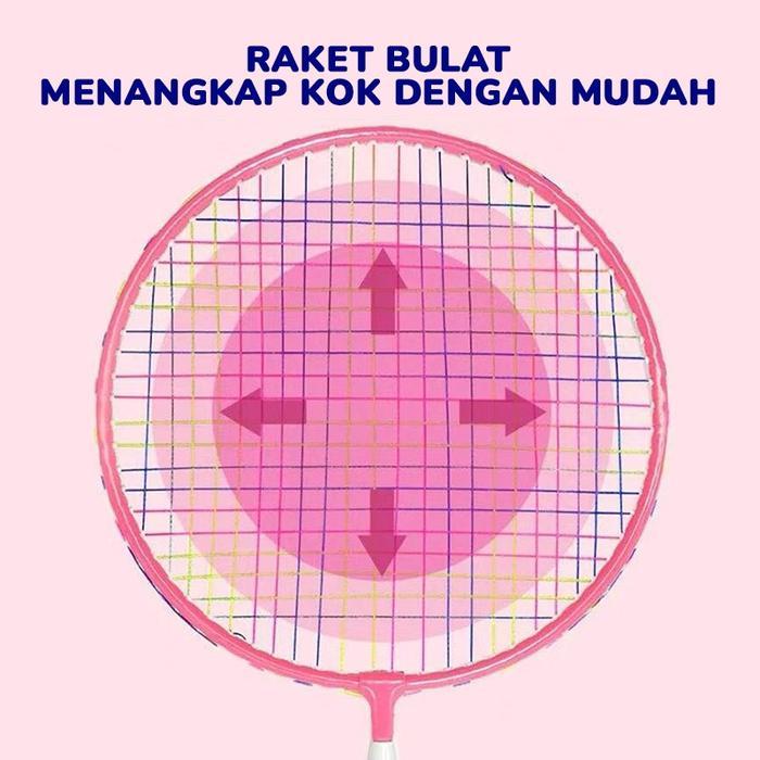 Chaolechuang Set 2 Pcs Mainan Raket Bulutangkis Anak Kecil Ringan Mudah Dibawa Handgrip Spons Tas