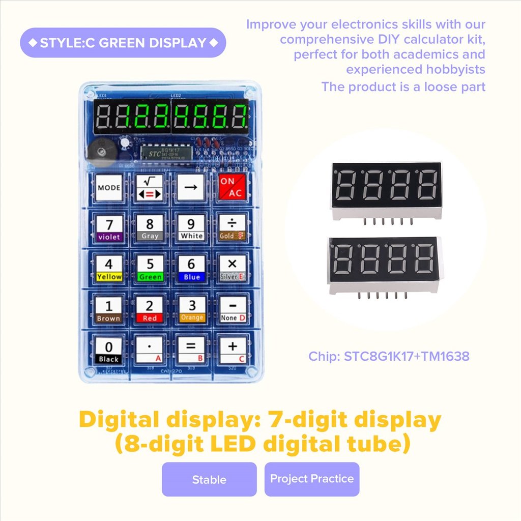 BUY NOWDIY Calculator Kit LED Display Calculator Electronic Making with Batteries for Learn
