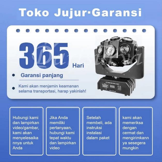 Moving Head Laser Beam Lampu Gantung Bisa ikut Sound Auto Sensor suara mixer Lampu Disko Laser RGBW