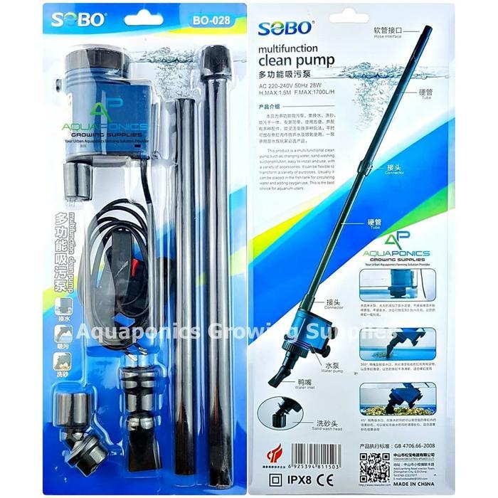 DISKON SOBO BO028 cleaner pump undergravel penyedot pembersih aquarium