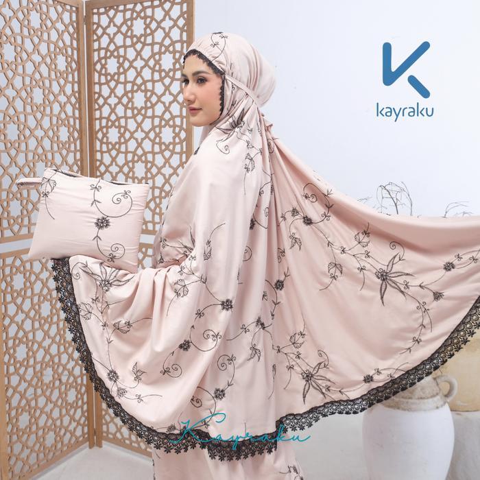 KAYRAKU Mukena Dewasa Bordir Katun Bunga Jasmine Renda Rukuh Mewah Siap Kirim