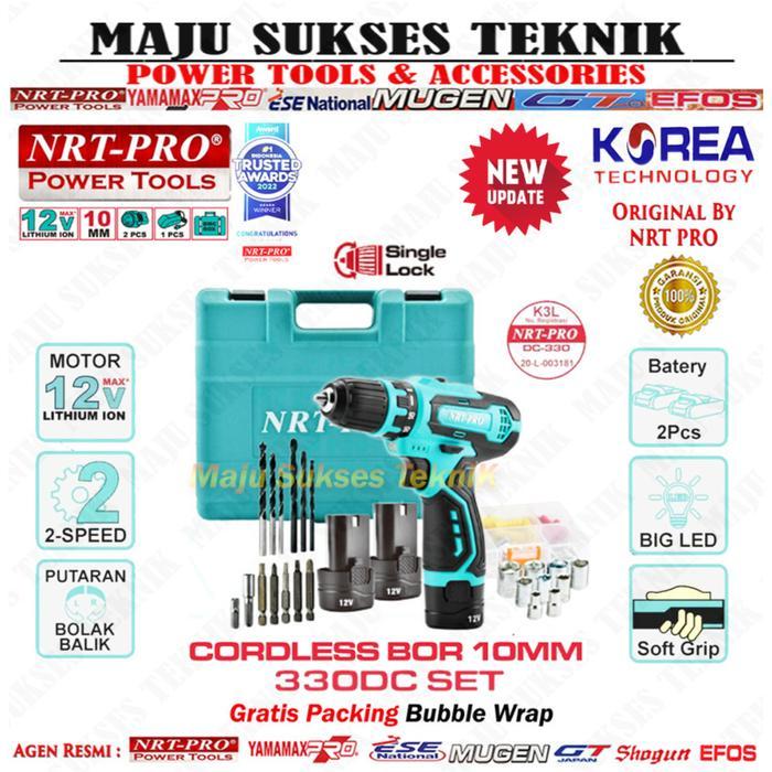 Mesin Bor Cordless Nrt - Pro 330 Set / Bor Baterai Nrt Pro 330 Set