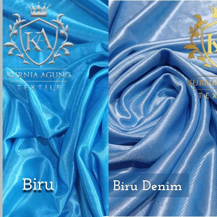 Kain Dekorasi Abutai Filamin Bahan Backdrop Background Tenda Pelaminan Warna Biru Denim Lebar 220Cm