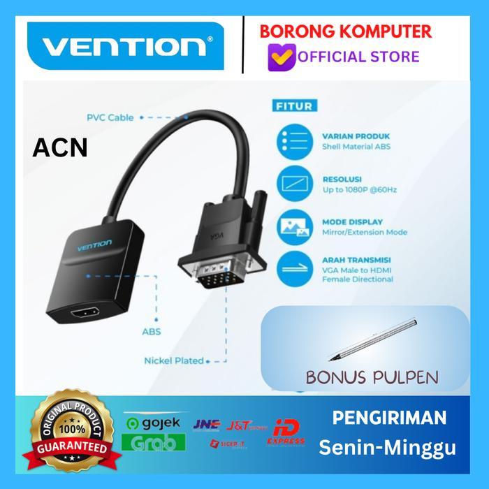 Vention Acn Adapter Converter Vga Male To Hdmi Female