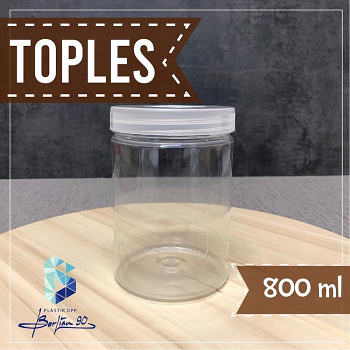 ( 50 PCS ) Toples Tabung Silinder 800ml Toples Kue Kering 800ml Toples Jar Plastik