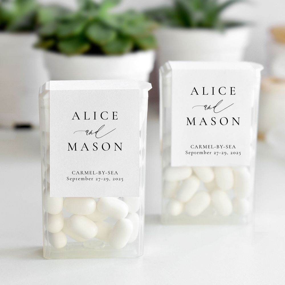 Custom 100pcs Mint to Be Stickers for Tic Tac Box, Personalized Candy Labels, Wedding Engagement