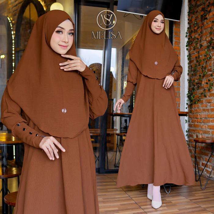 One Set Abaya Mayesha Basic Terbaru Gamis Crinkle Air Flow Premiun Gamis Lebaran 2024, Batwing Inara