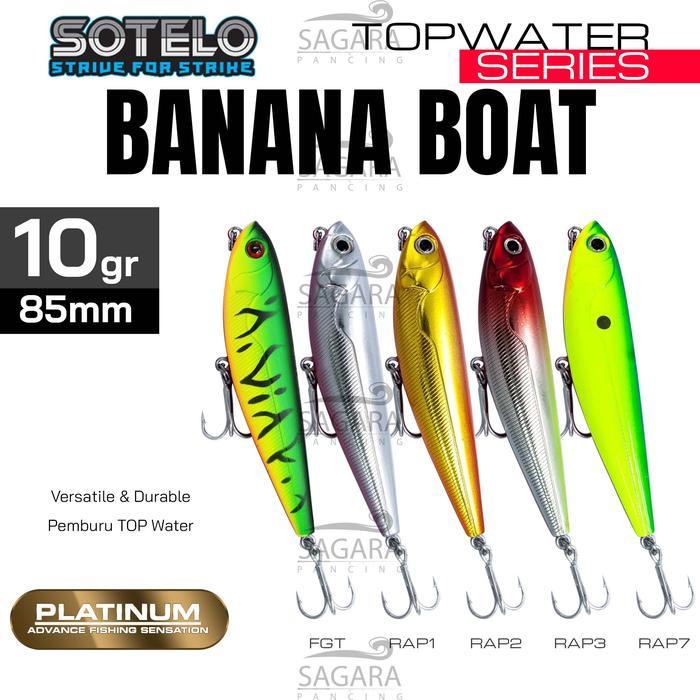 Minnow Sotelo Banana Boat Top Water Minnow Floating Umpan Pancing Lure Sotelo