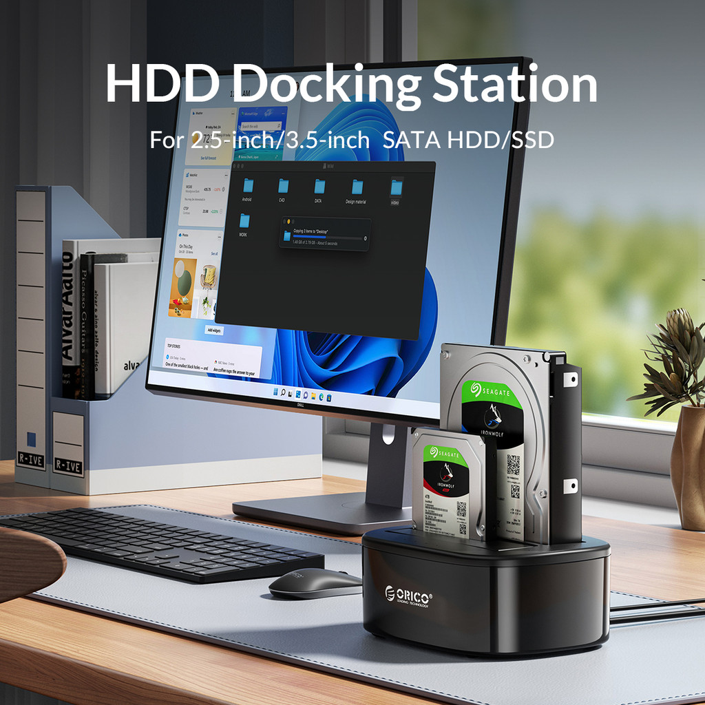 ORICO Dual Bay HDD Docking Station with Offline Clone SATA to USB 3.0 HDD Clone Docking Station for