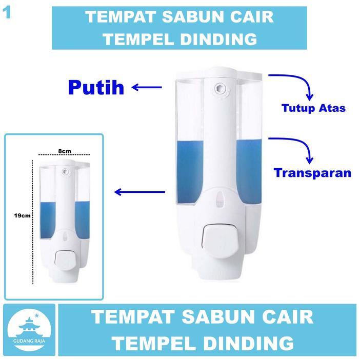 Tempat Sabun Tempel Dinding Cair Kamar Mandi Sabun Cuci Tangan Dispenser Sabun Cair Tembok Putih