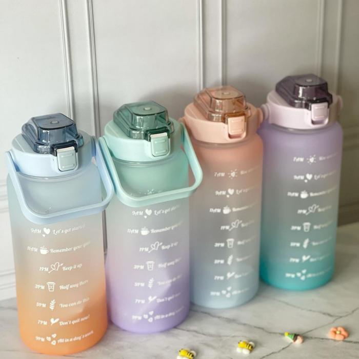 BOTOL MINUM BOTOL AIR MINUM MOTIVASI 2 LITER GRADASI GRADIENT ESTETIKA