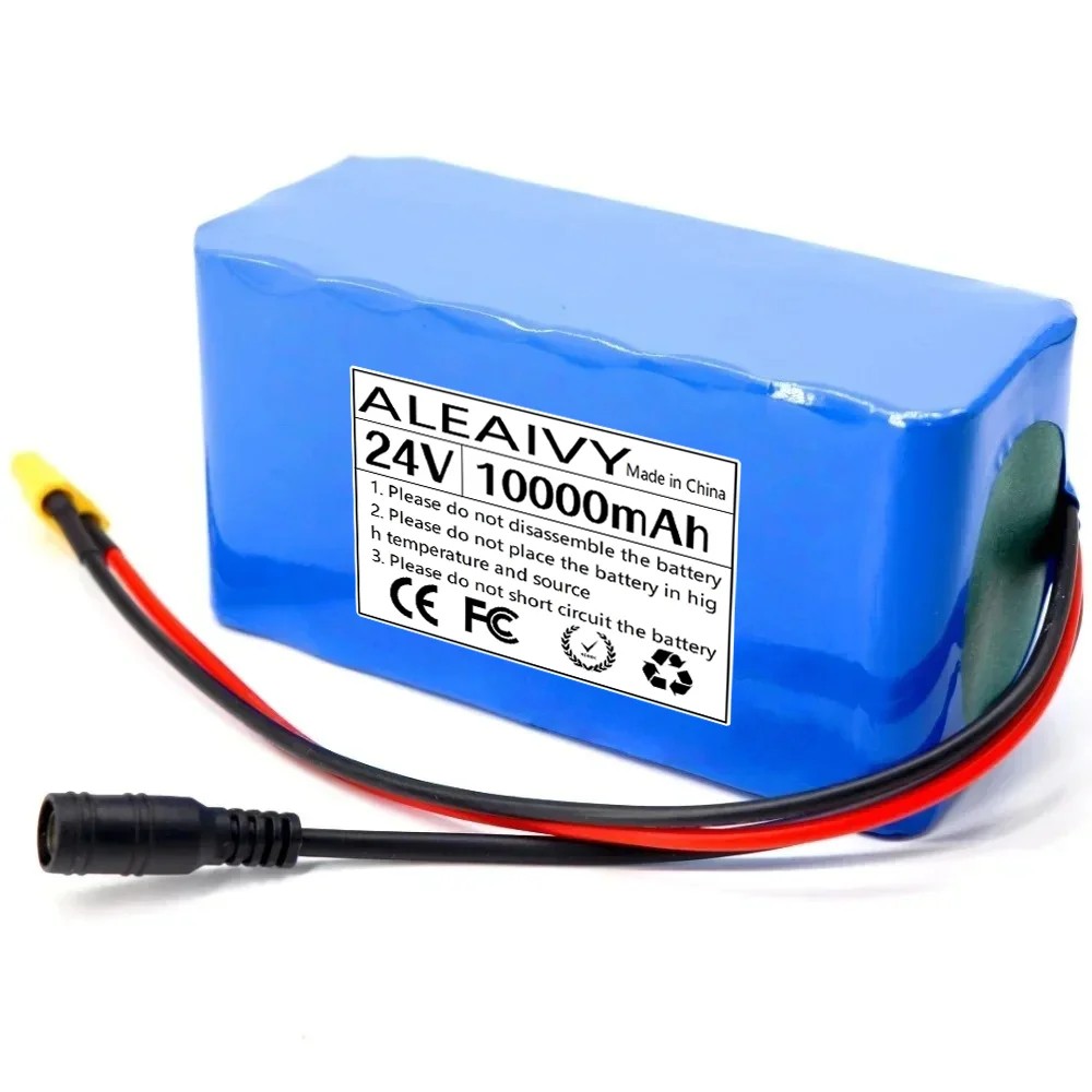 24V 7S3P Rechargeable Lithium Ion Battery Pack 10Ah with BMS - 29.4V 10000mAh for Light Motorcycles