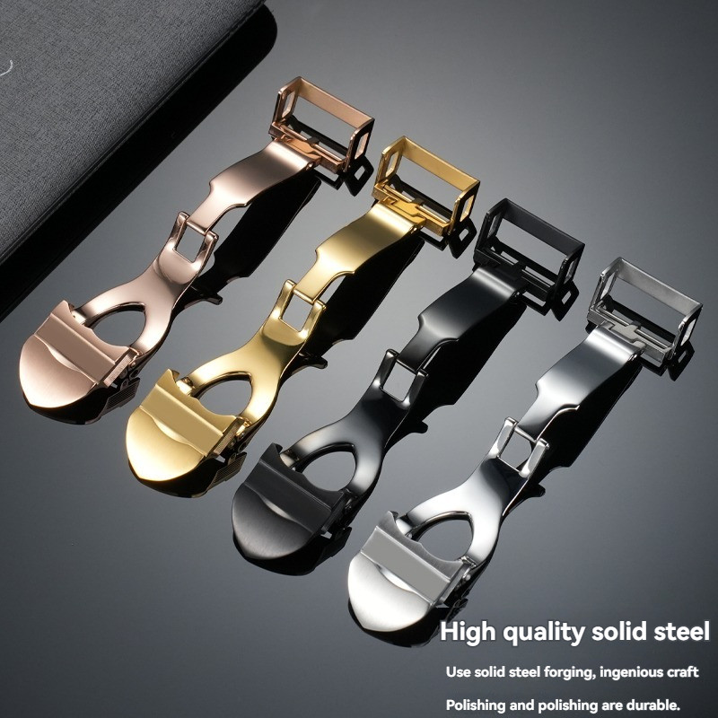 Exquisite watch buckle for Tudor leather strap, silicone rubber butterfly buckle, TUOR folding