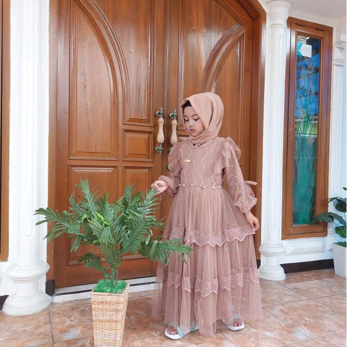 Vanesa Dress Mewah Kids Umur 3 Sampai 15 Tahun// Gamis Brukat Anak Terbaru// Dress Anak Perempuan