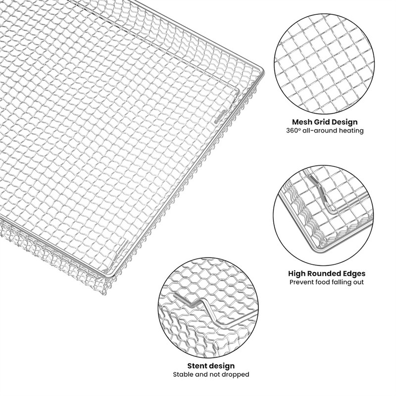 Baking Tray Pan And Air Fryer Basket In Stainless Steel For Cuisinart TOA-060/TOA-065/TOA-070 Models