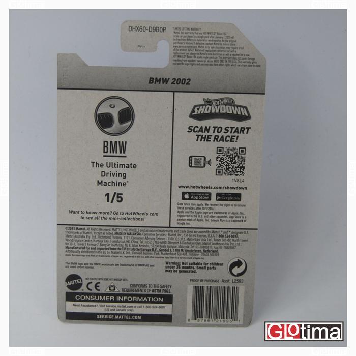 HOTWHEELS BMW 2002 WHITE DIECAST HOT WHEELS