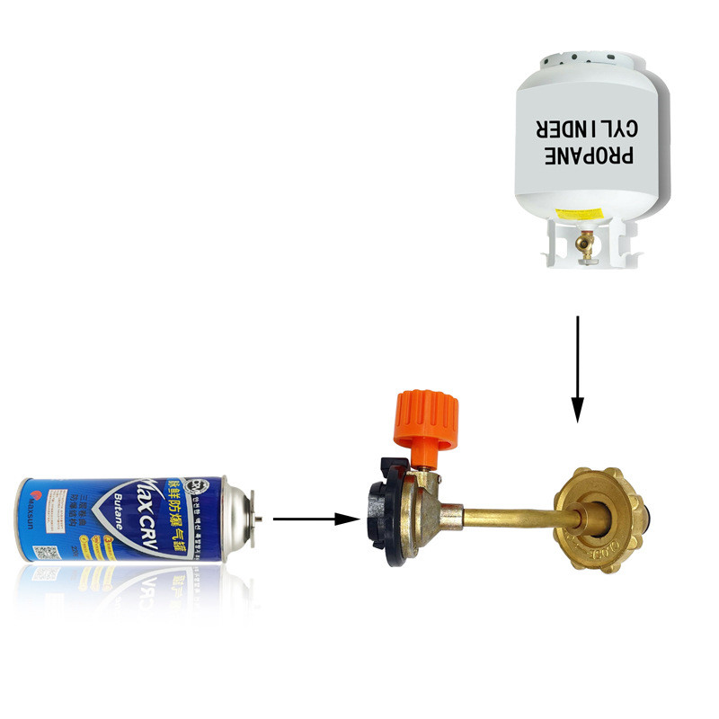 Cassette gas tank inflation valve Outdoor long gas tank inflation joint Adapter camping gas tank