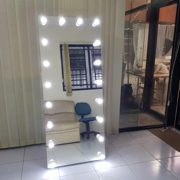 Full Body Standing Vanity Mirror Cermin Lampu Led Kaca Rias Makeup