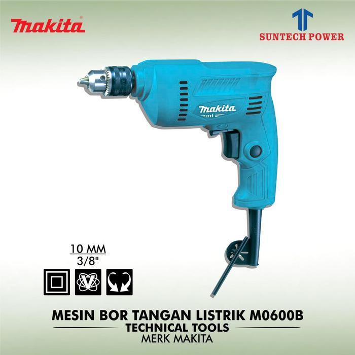 Mesin Bor Tangan Listrik Merk Makita Type M0600B 10Mm (3/8) Driver Drill