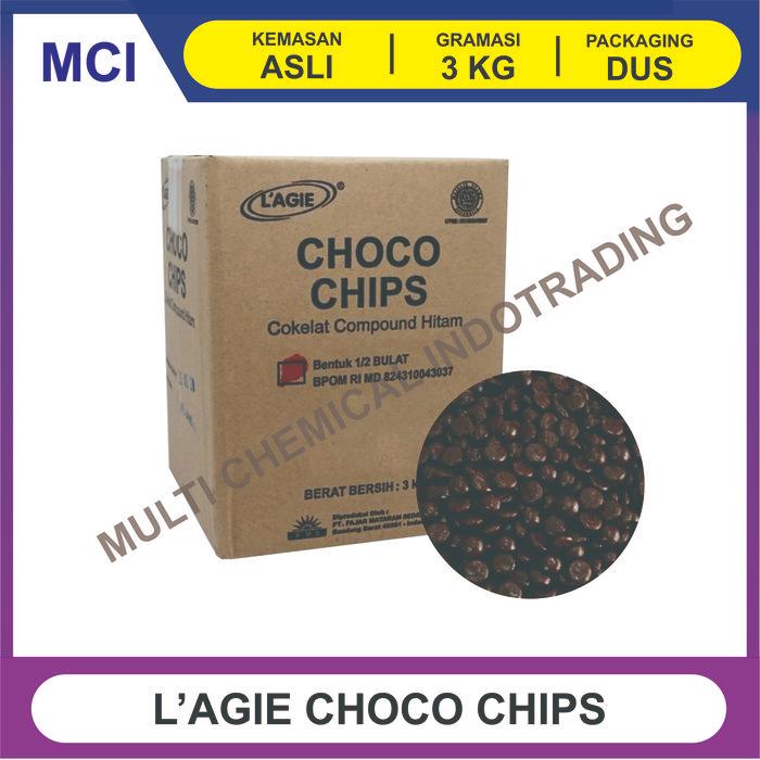 CHOCO CHIPS COKLAT LAGIE 1/2 BULAT 3 KG