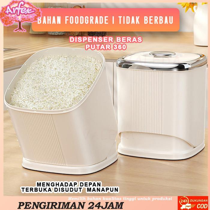 ArfexDispenser Beras Mewah Estetik Kotak Tempat Wadah Penyimpanan Beras Rice Tempat Penyimpanan