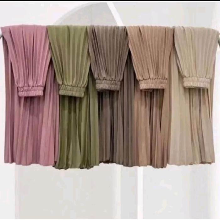 Rok Plisket Premium Tebal Polos Panjang Bawahan Wanita Terlaris